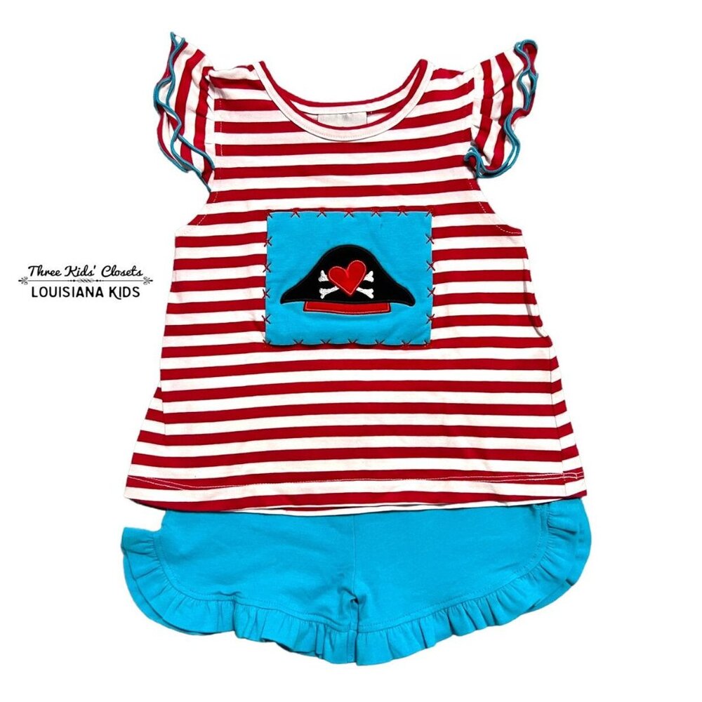 Castles & Crowns 12m Pirate Appliqué Shirt & Shorts Set